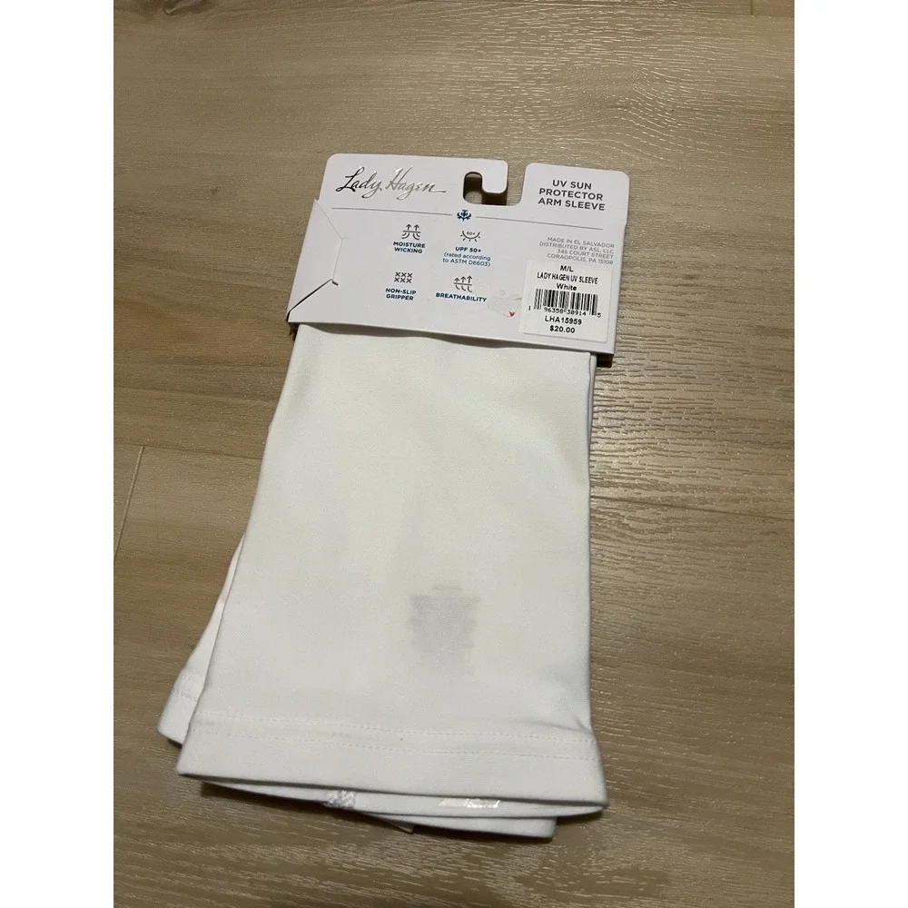 Lady Hagen Women's Sun‎ UV UPF 50+ Protector Arm Sleeves Medium/Large White Dust